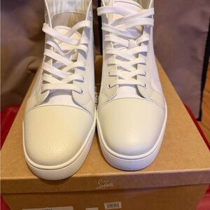 Christian Louboutin ‘RED BOTTOM’ White Leather Sneakers